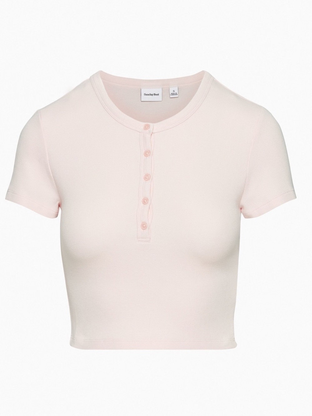Aritzia Sunday Best Baby Waffle Cropped T-Shirt